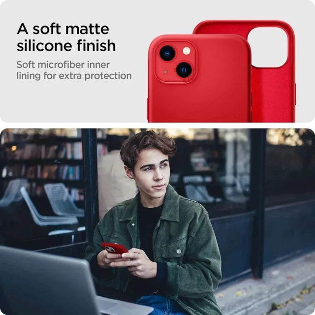 Чохол Spigen для iPhone 13 mini Silicone Fit Red (ACS03901)