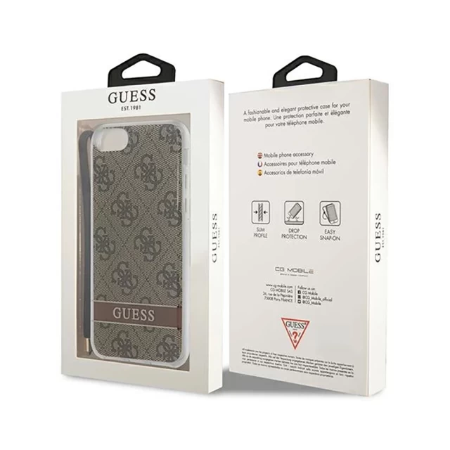 Чехол Guess 4G Print Strap для iPhone SE 2020/8/7 Brown (GUOHCI8H4STW)