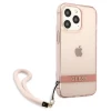 Чохол Guess Translucent Strap для iPhone 13 Pro Pink (GUHCP13LHTSGSP)