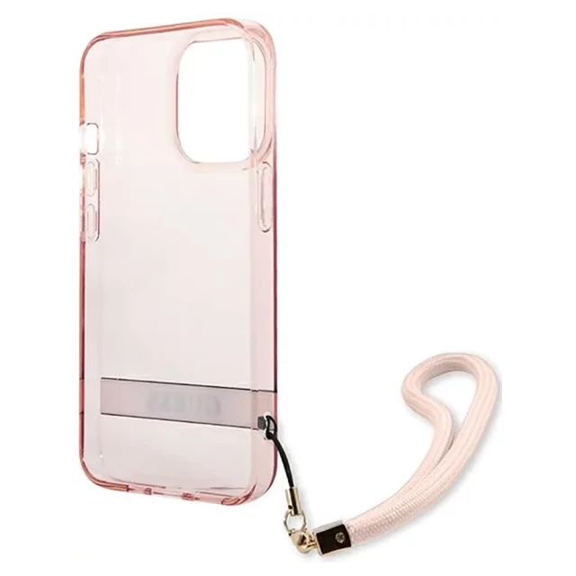 Чохол Guess Translucent Strap для iPhone 13 Pro Pink (GUHCP13LHTSGSP)