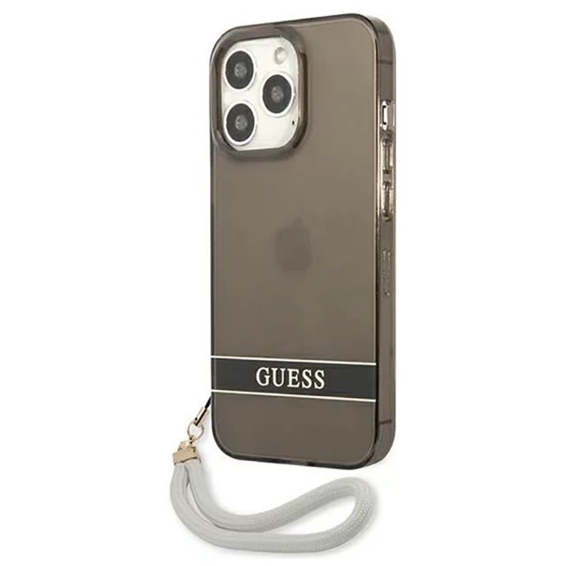 Чохол Guess Translucent Strap для iPhone 13 Pro Max Black (GUHCP13XHTSGSK)