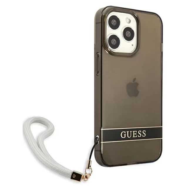 Чехол Guess Translucent Strap для iPhone 13 Pro Max Black (GUHCP13XHTSGSK)