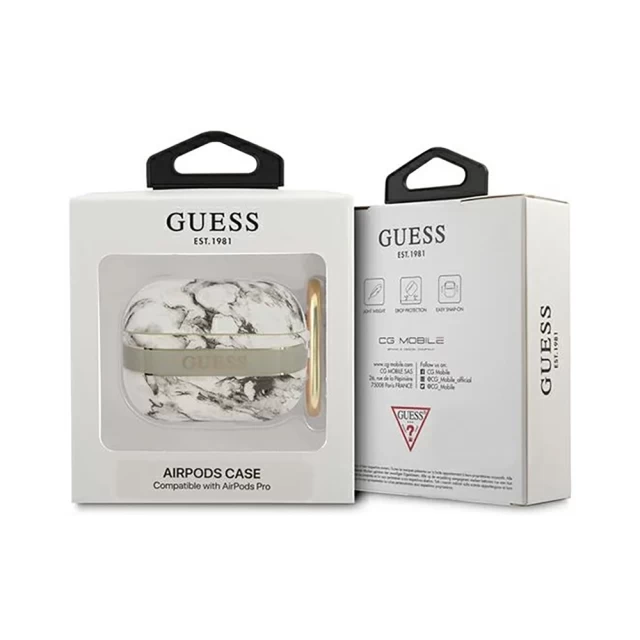 Чохол Guess Marble для AirPods Pro Grey (GUAPHCHMAG)
