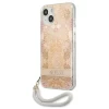 Чехол Guess Flower Strap для iPhone 13 mini Gold (GUHCP13SHFLSD)