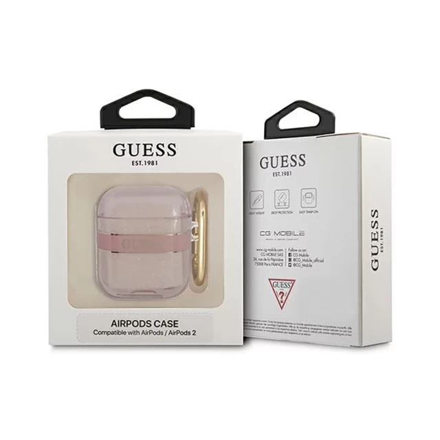 Чохол Guess Strap Collection для AirPods 2/1 Pink (GUA2HHTSP)