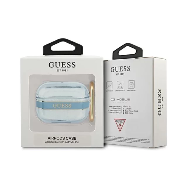 Чехол Guess Strap Collection для AirPods Pro Blue (GUAPHHTSB)