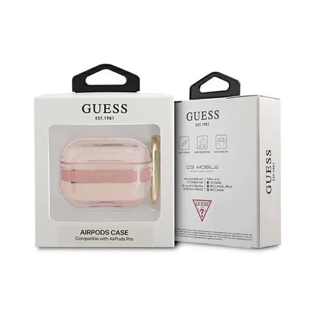 Чехол Guess Strap Collection для AirPods Pro Pink (GUAPHHTSP)