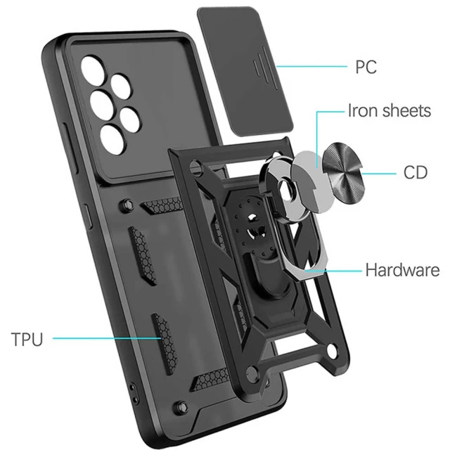 Чехол HRT Hybrid Armor Camshield для Samsung Galaxy A23 5G Black (9145576268063)