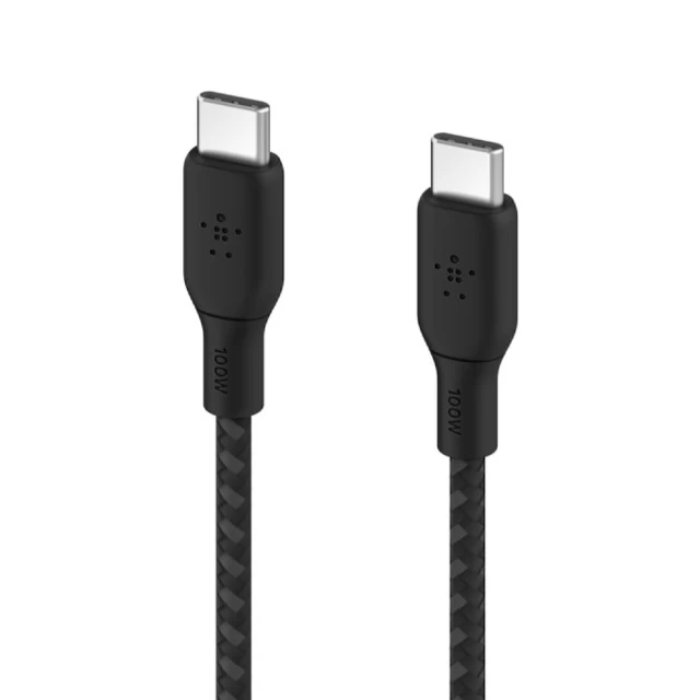 Кабель Belkin Braided USB-С to USB-С 2m 100W Black (CAB014BT2MBK)