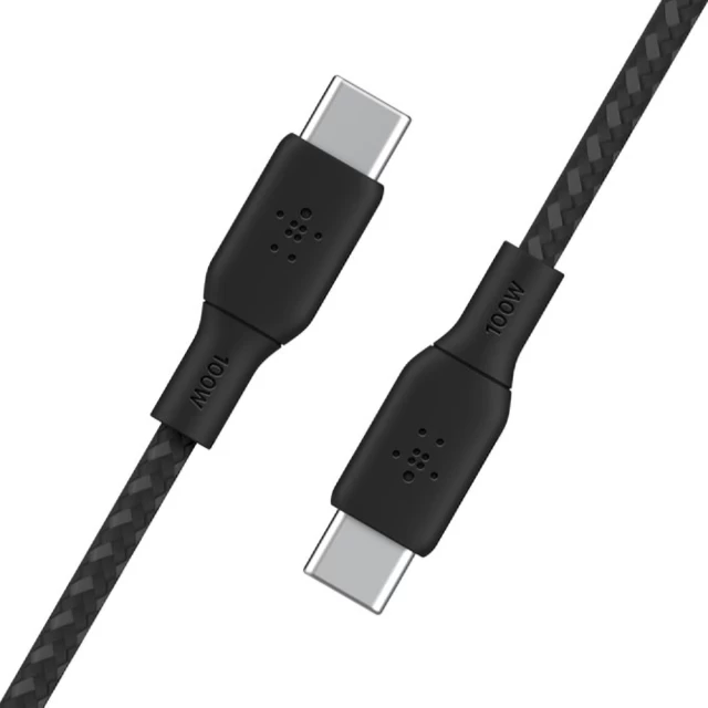 Кабель Belkin Braided USB-С to USB-С 2m 100W Black (CAB014BT2MBK)