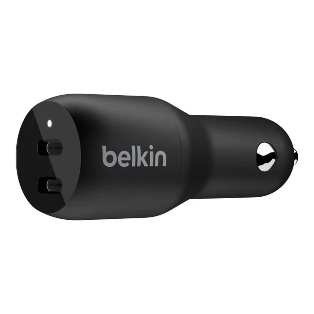 Автомобільний зарядний пристрій Belkin 2хUSB-C PD 36W Black (CCB002BTBK)