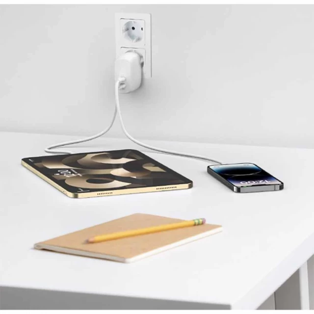 Сетевое зарядное устройство Belkin PD 30W 2xUSB-C White (WCB010VFWH)