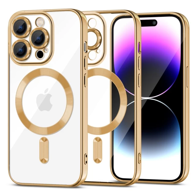 Чохол Tech-Protect MagShine для iPhone 15 Pro Max Gold with MagSafe (9319456604207)