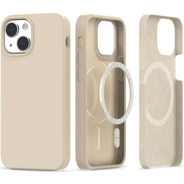 Чохол Tech-Protect Silicone для iPhone 13 mini Matte Beige with MagSafe (9319456604931)