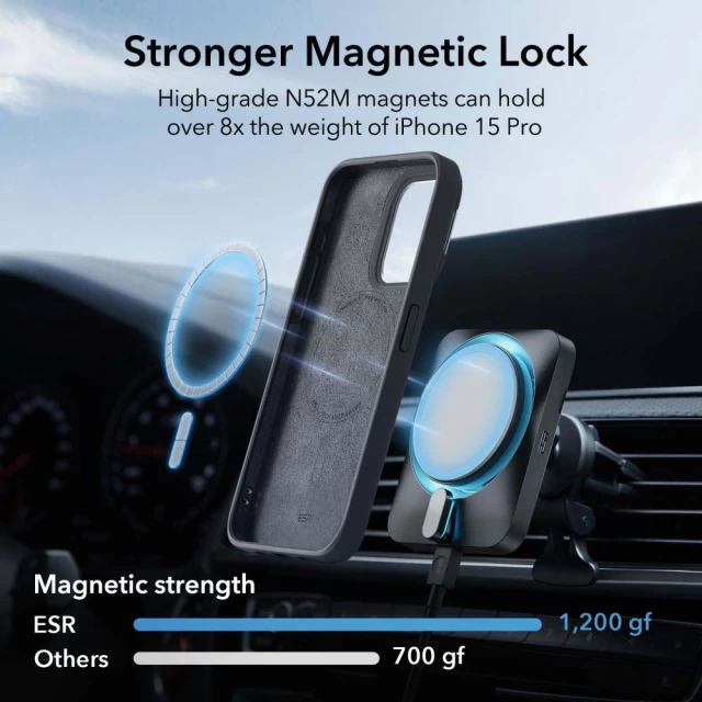 Чохол ESR Cloud Kickstand Halolock для iPhone 15 Pro Max Black with MagSafe (4894240176252)