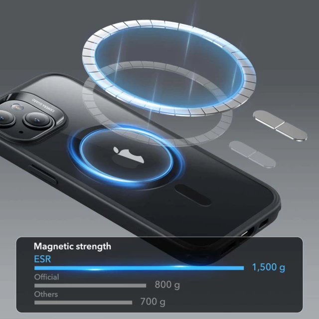 Чохол ESR Classic Hybrid Halolock для iPhone 15 Plus Clear Black with MagSafe (4894240178003)