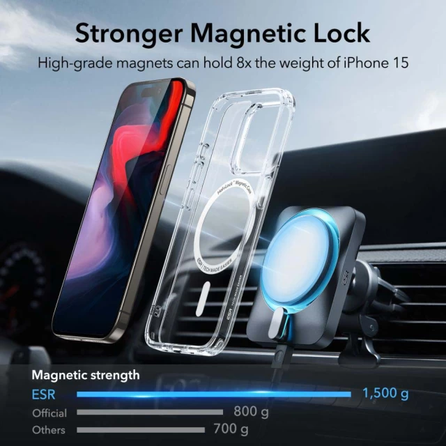 Чохол ESR Classic Hybrid Halolock для iPhone 15 Pro Max Clear with MagSafe (4894240173497)