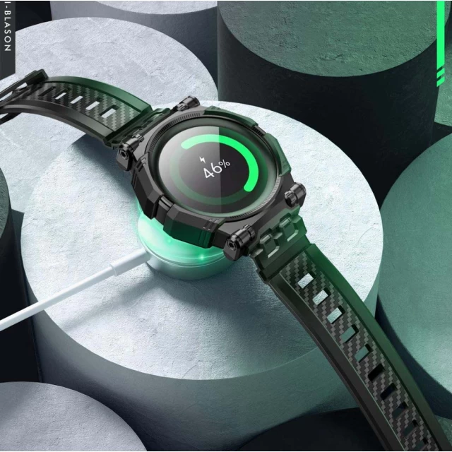 Чехол-ремешок и защитное стекло Supcase Iblsn Armorbox 2-set для Samsung Galaxy Watch 5 Pro 45 mm Black (843439122185)