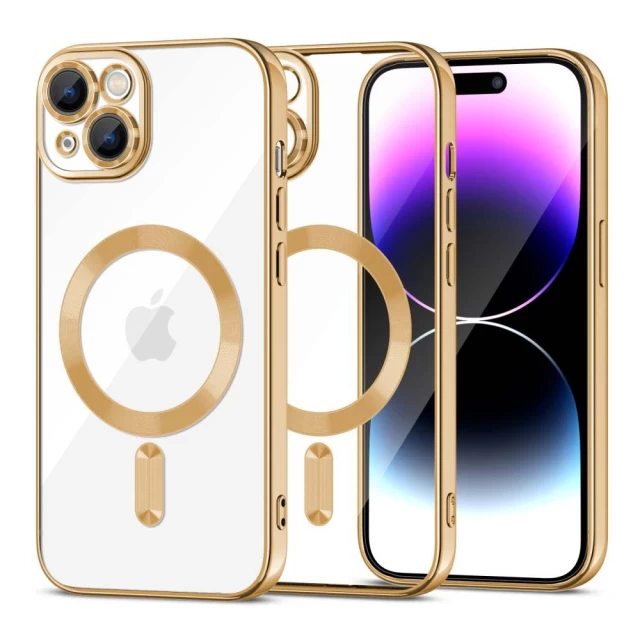 Чехол Tech-Protect Magshine для iPhone 15 Plus Gold with MagSafe (9319456604177)