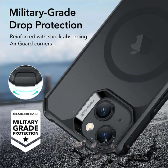 Чехол ESR Air Armor Halolock для iPhone 15 Plus Frosted Black with MagSafe (4894240173695)