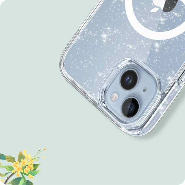 Чохол Tech-Protect Flexair Hybrid для iPhone 15 Glitter Clear with MagSafe (9490713936313)