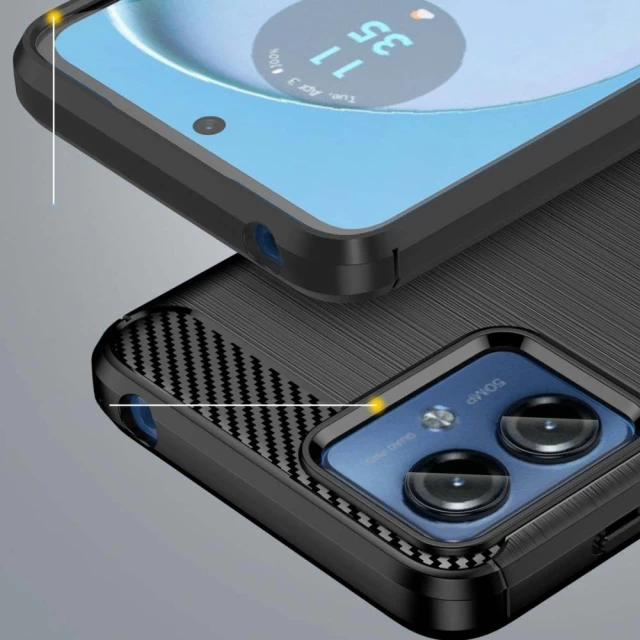 Чехол Tech-Protect TPU Carbon для Motorola Moto G14 Black (9319456605297)
