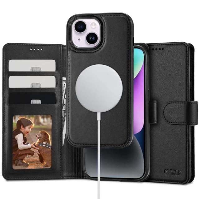 Чехол-книжка Tech-Protect Wallet для iPhone 15 Plus Black with MagSafe (9319456603958)