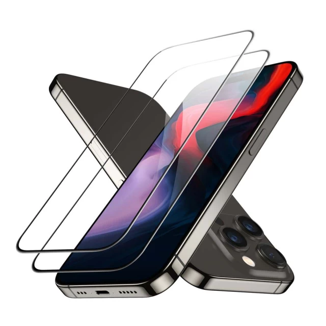 Захисне скло ESR Tempered Glass для iPhone 15 Pro Black (2 Pack) (4894240174241)