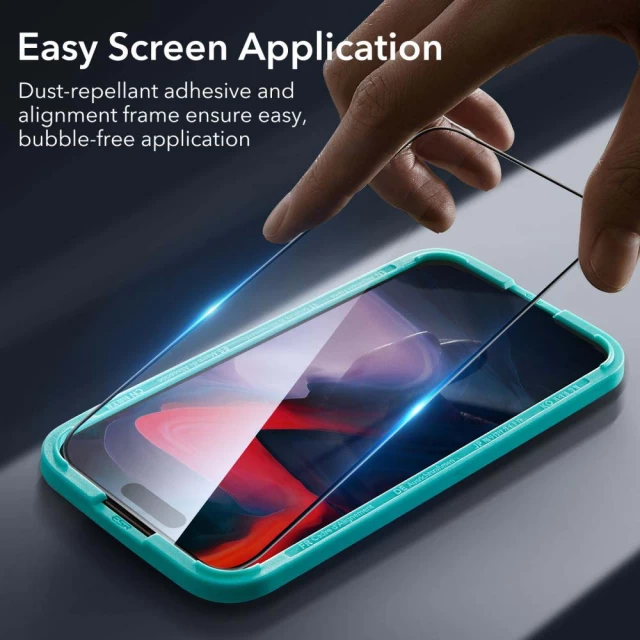 Защитное стекло ESR Tempered Glass для iPhone 15 Pro Black (2 Pack) (4894240174241)