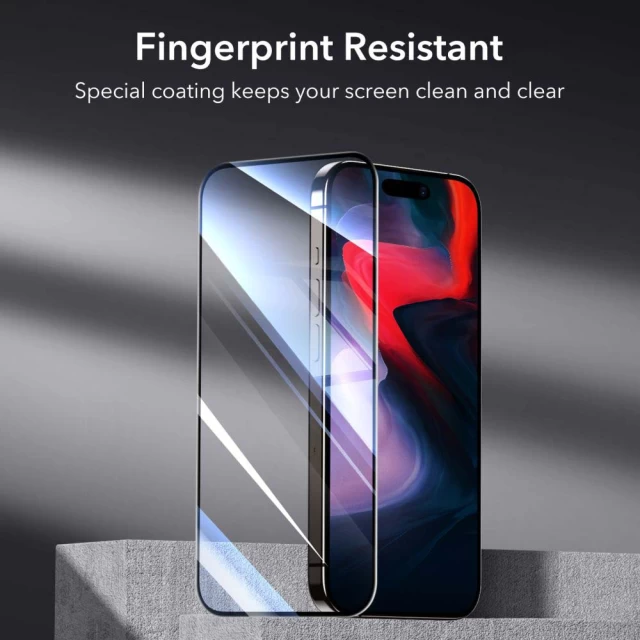 Захисне скло ESR Tempered Glass для iPhone 15 Pro Max Black (2 Pack) (4894240174326)