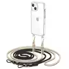 Чехол Tech-Protect Flexair Chain для iPhone 15 Clear with Black Beige Twine with MagSafe (9490713936801)
