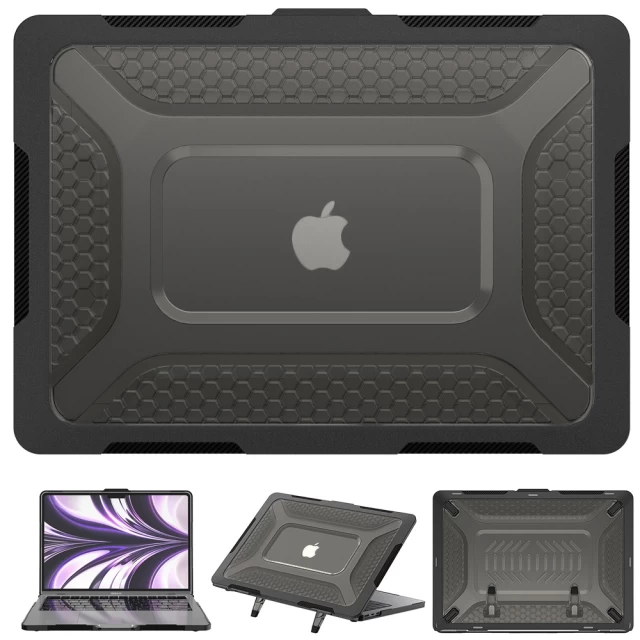 Чехол Upex Cyber Hexagon для MacBook Air M2 13.6 (2022) Black/Black (UP2384)
