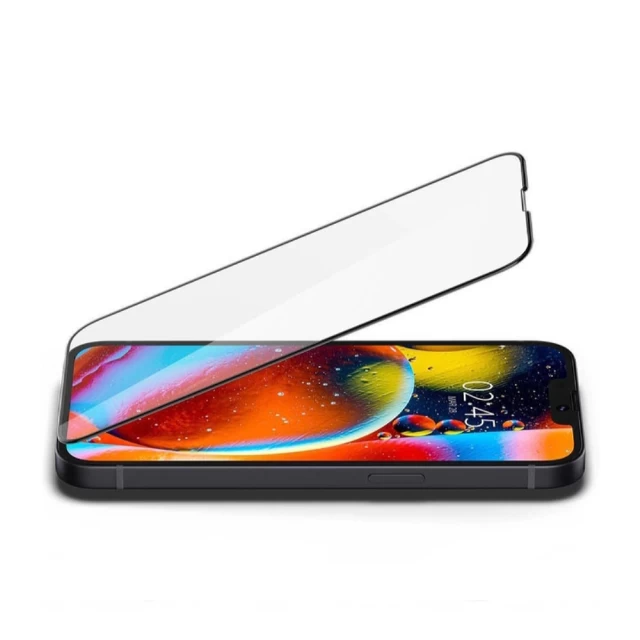 Захисне скло Spigen Glass tR Slim HD для iPhone 13 | 13 Pro Black (AGL03392)