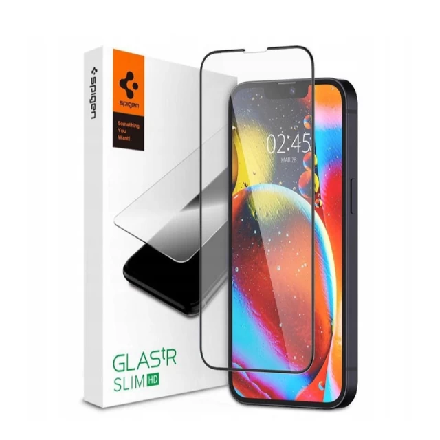 Захисне скло Spigen Glass tR Slim HD для iPhone 13 | 13 Pro Black (AGL03392)
