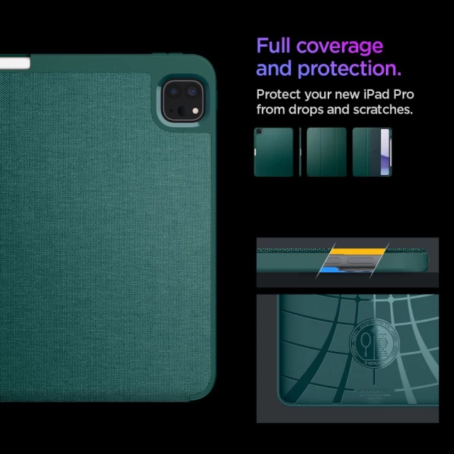 Чохол Spigen Urban Fit для iPad Pro 13 2024 7th Gen Midnight Green (ACS07763)