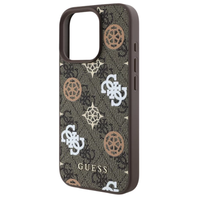 Чехол Guess Peony On 4G Background для iPhone 16 Pro Brown with MagSafe (GUHMP16LP4PWPW)