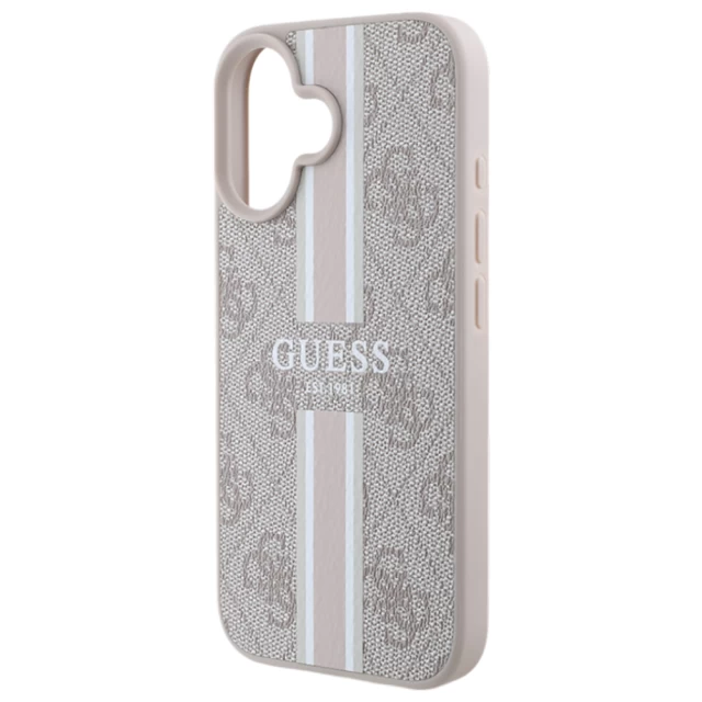 Чохол Guess 4G Printed Stripes для iPhone 16 Pink with MagSafe (GUHMP16SP4RPSP)