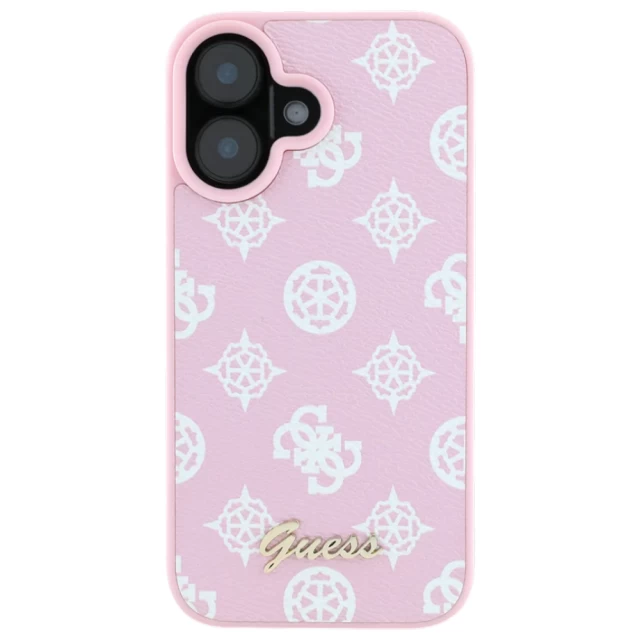 Чохол Guess Peony Script для iPhone 16 Pink with MagSafe (GUHMP16SPGPYSP)