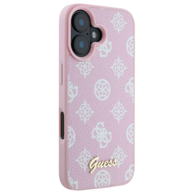 Чохол Guess Peony Script для iPhone 16 Pink with MagSafe (GUHMP16SPGPYSP)