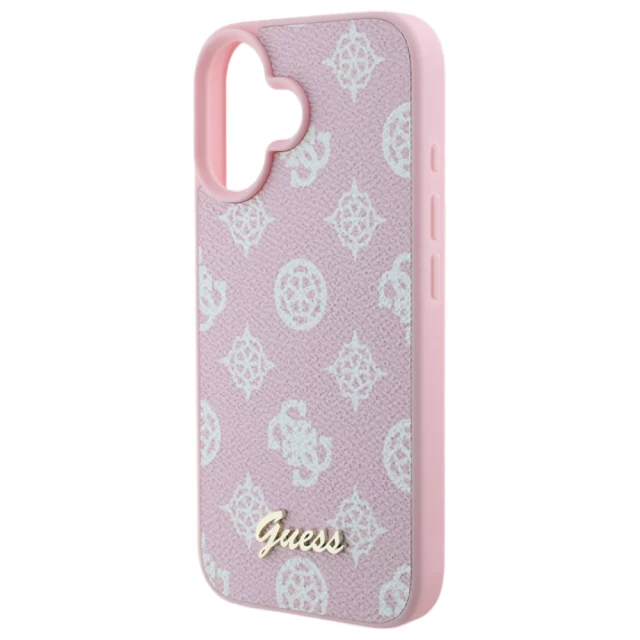 Чехол Guess Peony Script для iPhone 16 Pink with MagSafe (GUHMP16SPGPYSP)