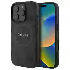 Чехол Guess 4G Collection Leather Metal Logo для iPhone 16 Pro Max Black with MagSafe (GUHMP16XG4GFRK)