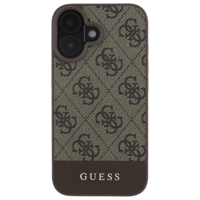 Чохол Guess 4G Stripe Collection для iPhone 16 Plus Brown (GUHCP16MG4GLBR)