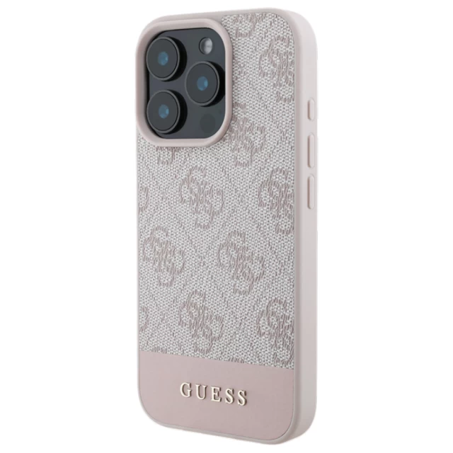 Чехол Guess 4G Stripe Collection для iPhone 16 Pro Pink (GUHCP16LG4GLPI)