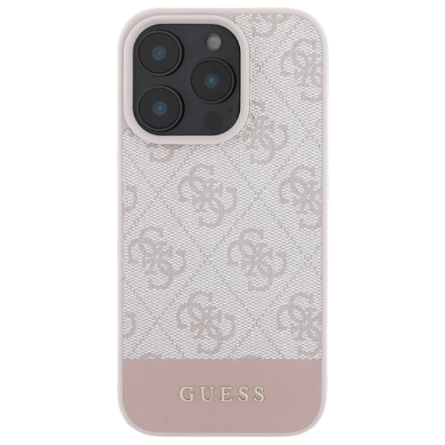 Чехол Guess 4G Stripe Collection для iPhone 16 Pro Pink (GUHCP16LG4GLPI)