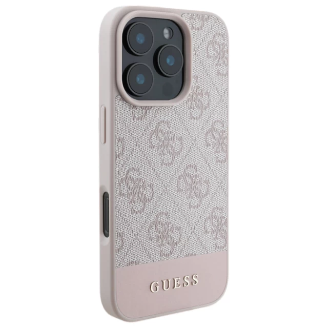 Чехол Guess 4G Stripe Collection для iPhone 16 Pro Pink (GUHCP16LG4GLPI)