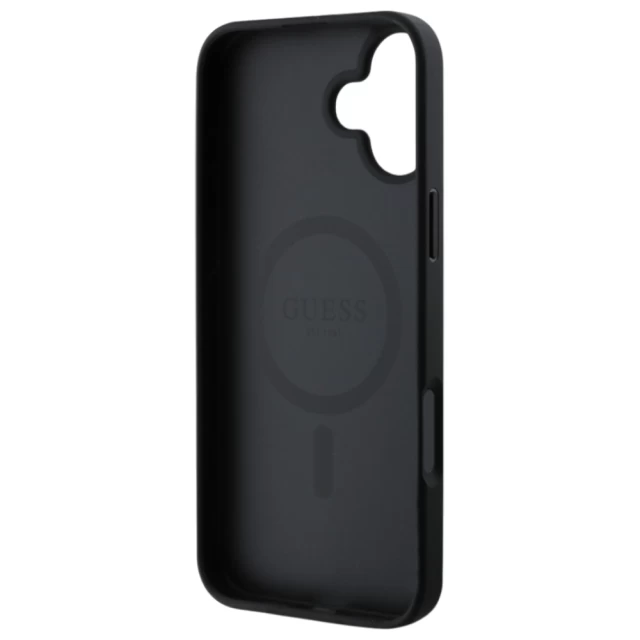 Чохол Guess 4G Collection Leather Metal Logo для iPhone 16 Black with MagSafe (GUHMP16SG4GFRK)