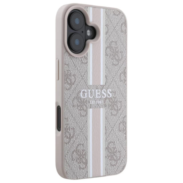 Чехол Guess 4G Printed Stripes для iPhone 16 Plus Pink with MagSafe (GUHMP16MP4RPSP)