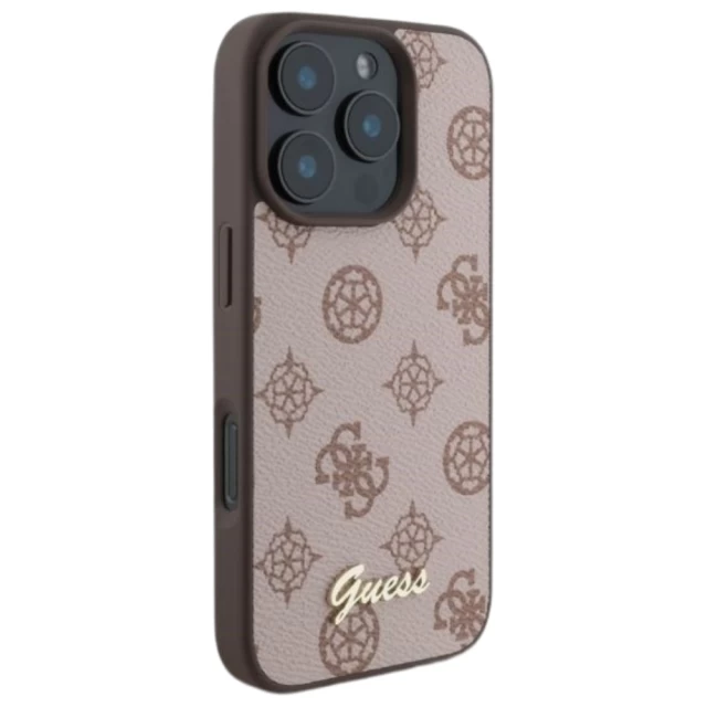 Чохол Guess Peony Script для iPhone 16 Pro Brown with MagSafe (GUHMP16LPGPYSW)