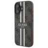 Чехол Guess 4G Printed Stripes для iPhone 16 Brown with MagSafe (GUHMP16SP4RPSW)