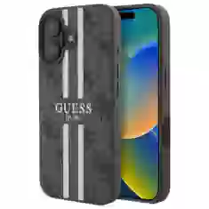 Чехол Guess 4G Printed Stripes для iPhone 16 Brown with MagSafe (GUHMP16SP4RPSW)